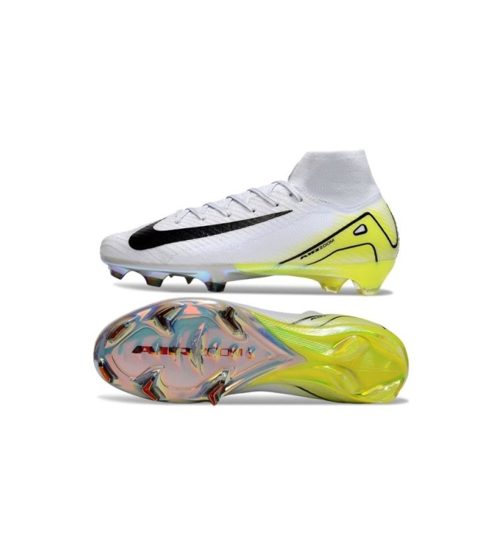 کفش فوتبال نایک مرکوریال سوپرفلای طرح اصلی Nike Zoom Mercurial Superfly 10 Elite FG White Black Volt