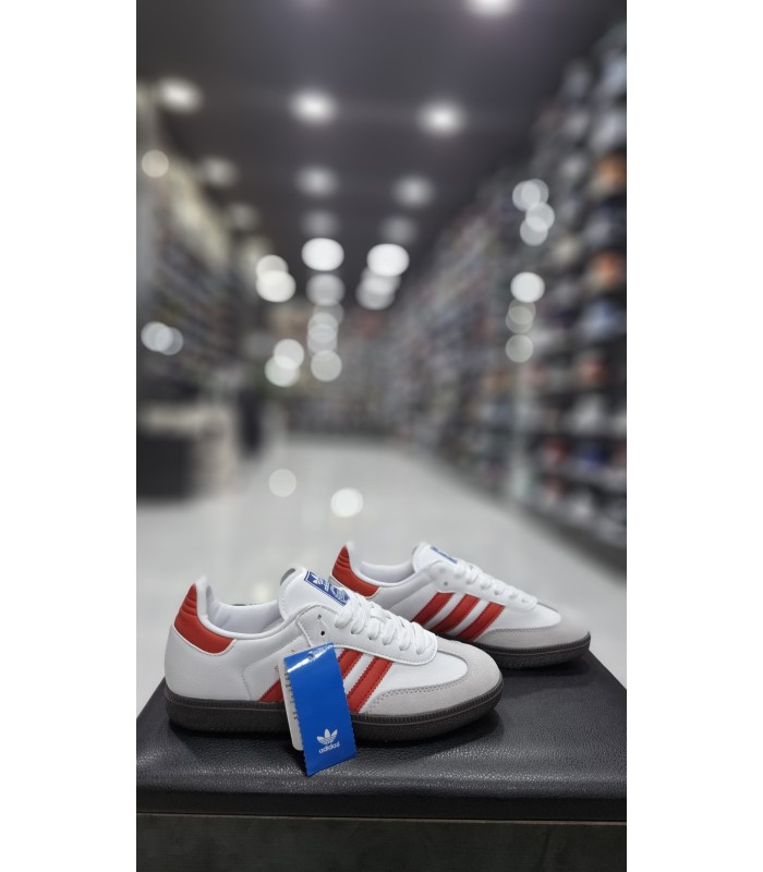 کفش پیاده روی آدیداس سامبا سفید قرمز Adidas Samba OG WR
