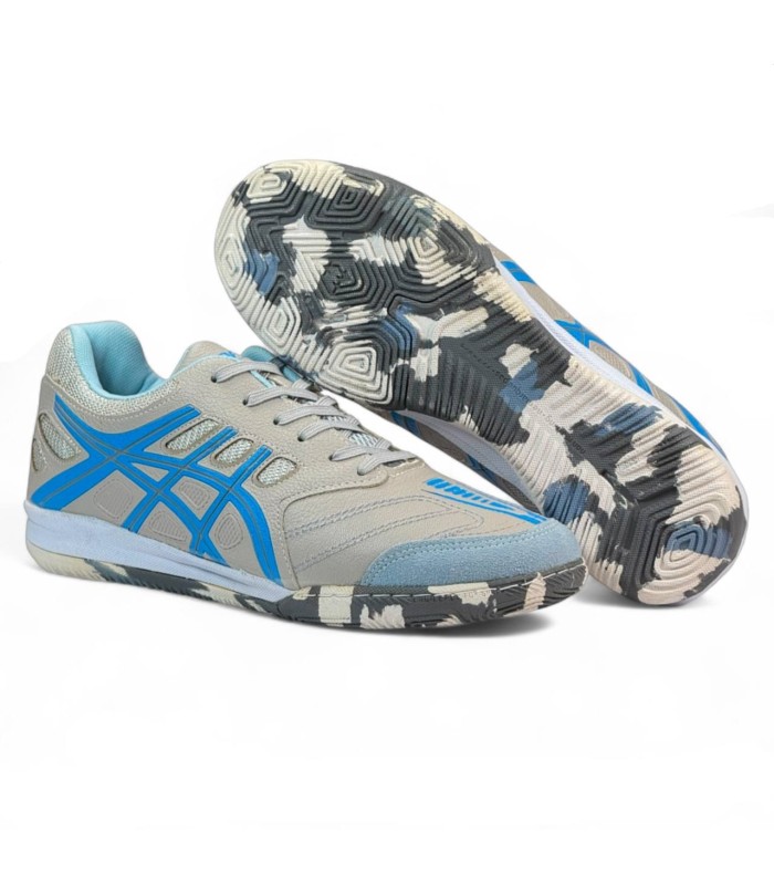 کفش فوتسال اسیکس کوپرو طوسی آبی Asics Copero Futsal