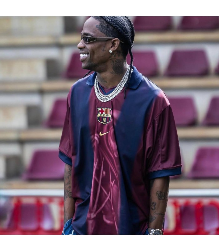 تیشرت ترویس اسکات پلیری بارسلونا Nike fc Barcelona x Travis Scott jersey new