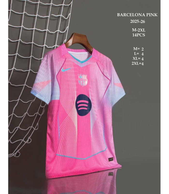 تیشرت پلیری صورتی بارسلونا Barcelona's First Team Player Kit Pink 2026