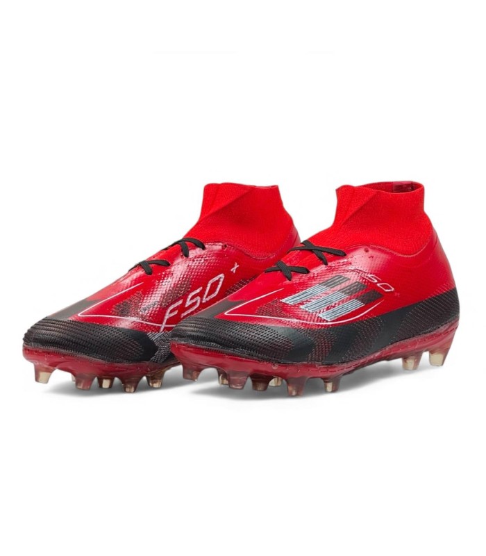کفش فوتبال آدیداس اف پنجاه ساقدار قرمز مشکی  Adidas F50 Superfly Shoes