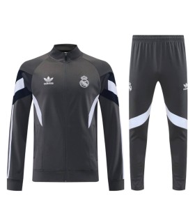 گرمکن شلوار تمام زیپ تیم رئال مادرید مشکی Real Madrid full zip sweatpants