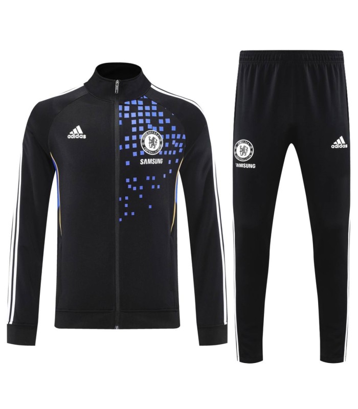 گرمکن شلوار تمام زیپ تیم چلسی مشکی Chelsea full zip sweatpants