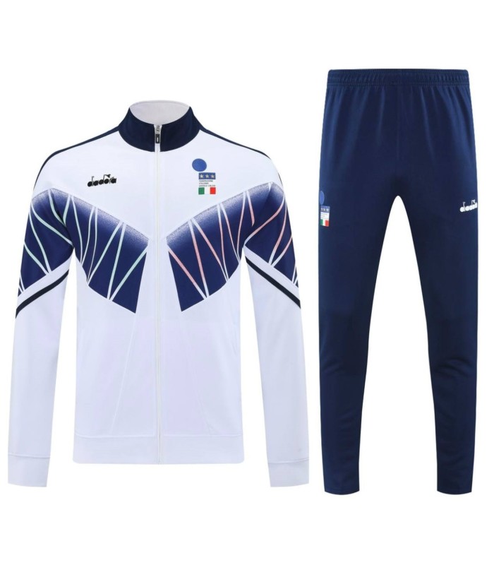 گرمکن شلوار تمام زیپ تیم ملی ایتالیا سفید Italy full zip sweatpants
