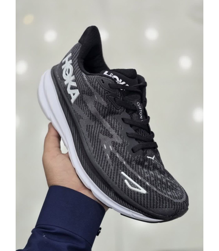 کفش پیاده روی مردانه هوکا کلیفتون 9 مشکی سفید Hoka Clifton 9 Shoes Black White