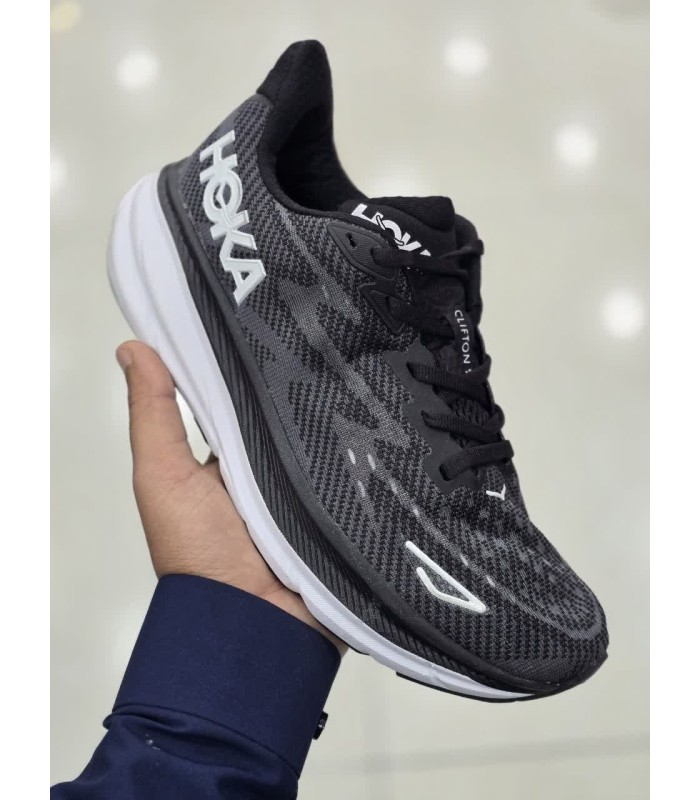 کفش پیاده روی مردانه هوکا کلیفتون 9 مشکی سفید Hoka Clifton 9 Shoes Black White