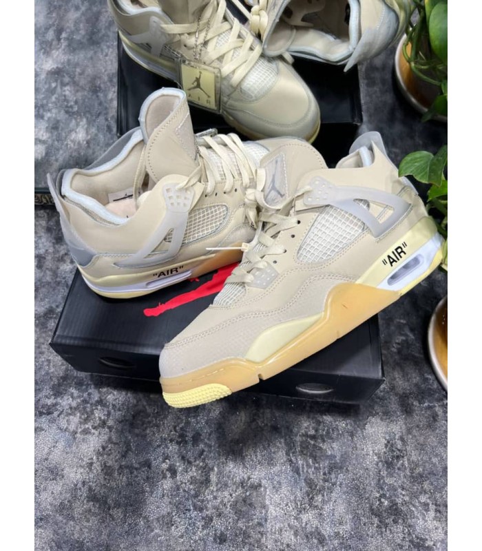 کفش بسکتبال نایک ایر جردن ۴ آف وایت Nike air Jordan 4 off-white cream (sail)