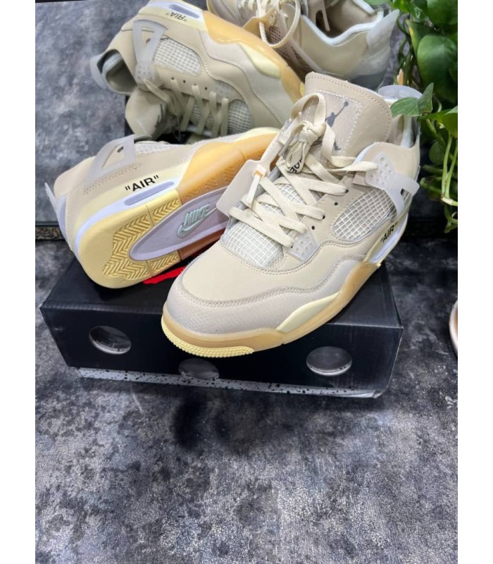کفش بسکتبال نایک ایر جردن ۴ آف وایت Nike air Jordan 4 off-white cream (sail)