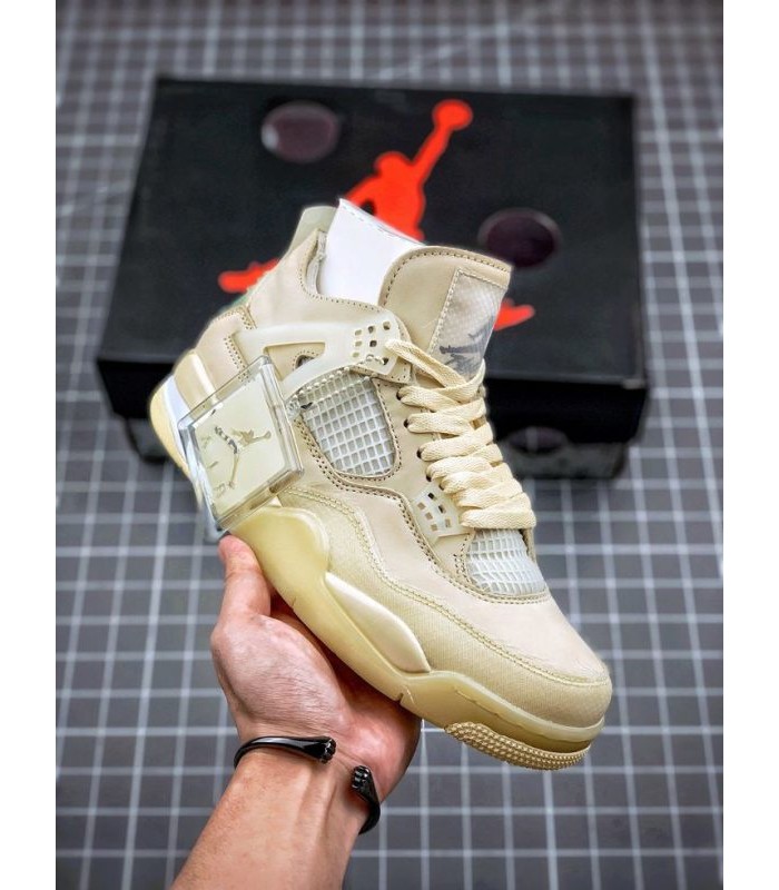 کفش بسکتبال نایک ایر جردن ۴ آف وایت Nike air Jordan 4 off-white cream (sail)