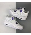 کفش بسکتبال نایک ایر جردن ۴ سفید بنفش Nike air jordan 4 white and purple