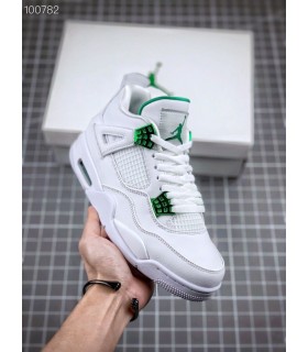 کفش بسکتبال نایک ایر جردن ۴ سفید سبز Nike air jordan 4 white and green