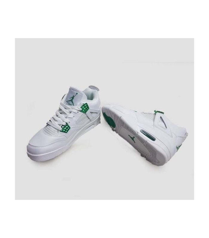 کفش بسکتبال نایک ایر جردن ۴ سفید سبز Nike air jordan 4 white and green