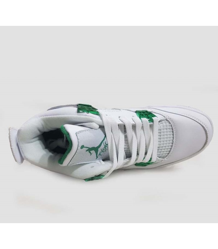 کفش بسکتبال نایک ایر جردن ۴ سفید سبز Nike air jordan 4 white and green
