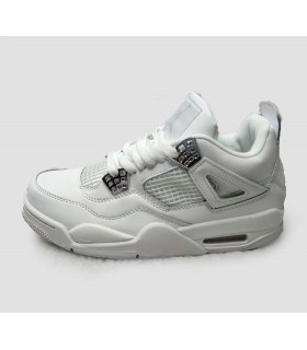 کفش بسکتبال نایک ایر جردن ۴ سفید Nike air Jordan 4 white and silver