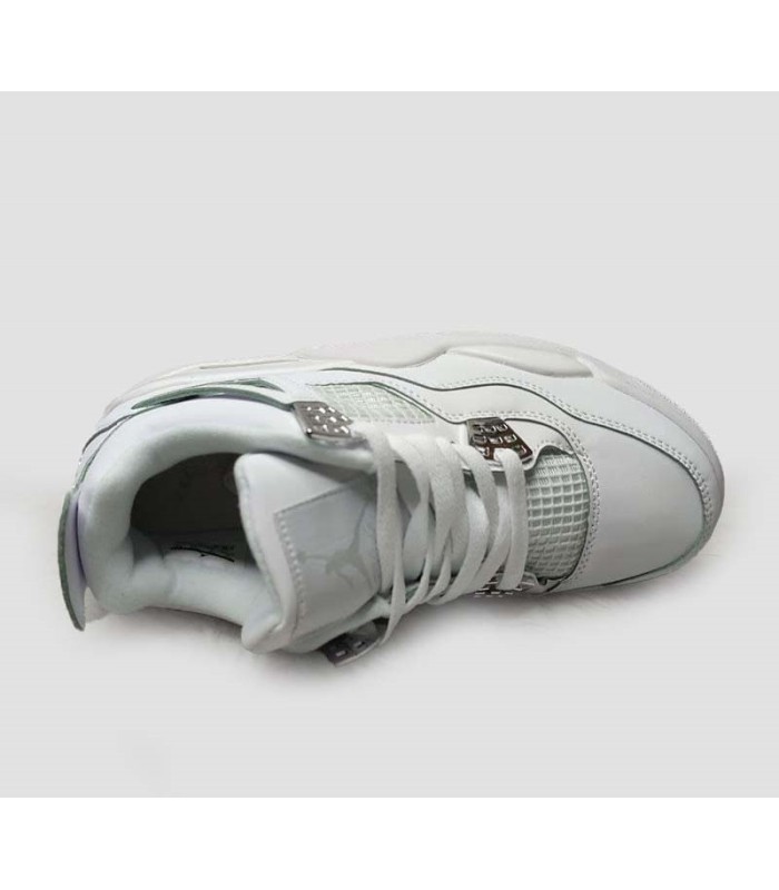 کفش بسکتبال نایک ایر جردن ۴ سفید Nike air Jordan 4 white and silver