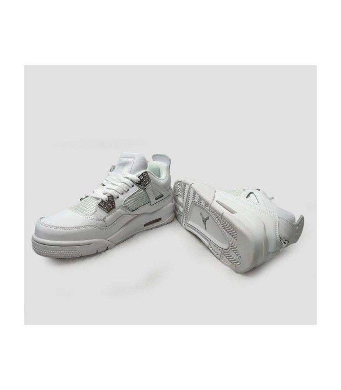 کفش بسکتبال نایک ایر جردن ۴ سفید Nike air Jordan 4 white and silver