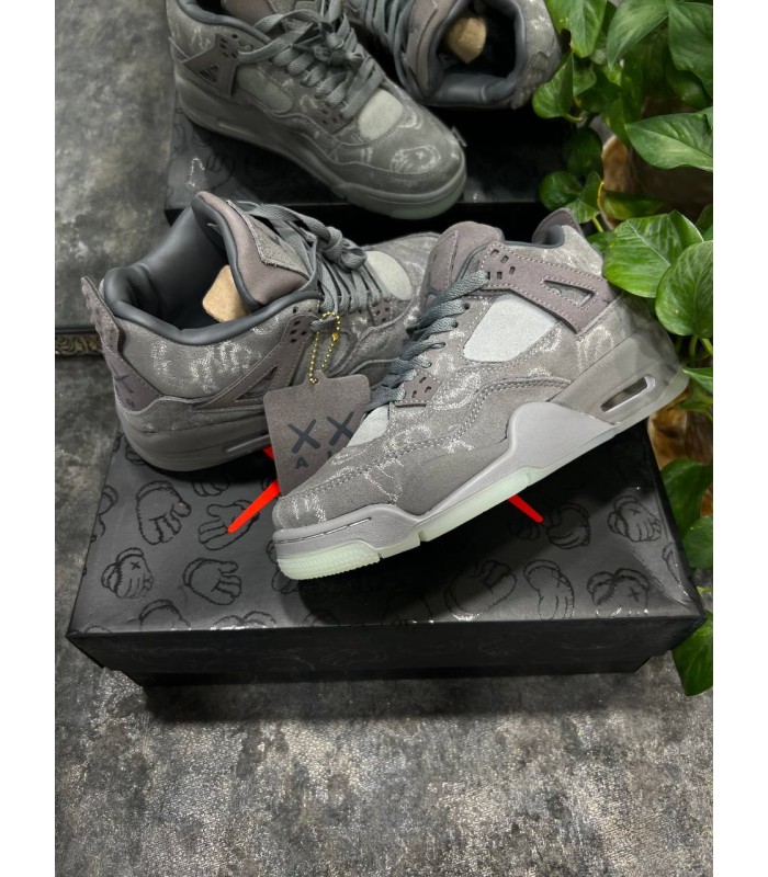 کفش بسکتبال نایک ایر جردن ۴ کاز خاکستری جیر Nike jordan 4 xx suede leather gray