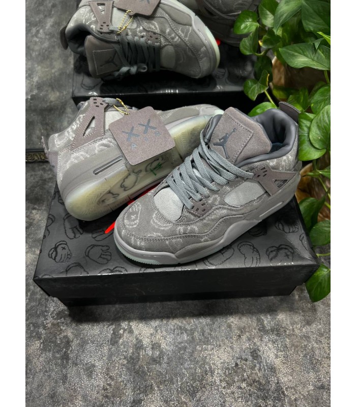 کفش بسکتبال نایک ایر جردن ۴ کاز خاکستری جیر Nike jordan 4 xx suede leather gray