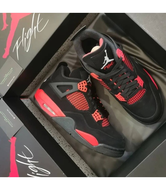 کفش بسکتبال نایک ایر جردن ۴ مشکی Nike air jordan 4 black red