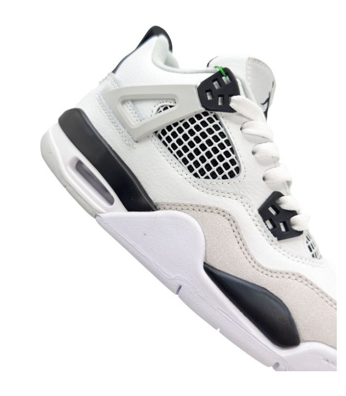 کفش بسکتبال نایک ایر جردن ۴ میلیتری سفید مشکی Nike air jordan 4 military White balck