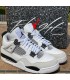 کفش بسکتبال نایک ایر جردن ۴ میلیتری سفید مشکی Nike air jordan 4 military White balck