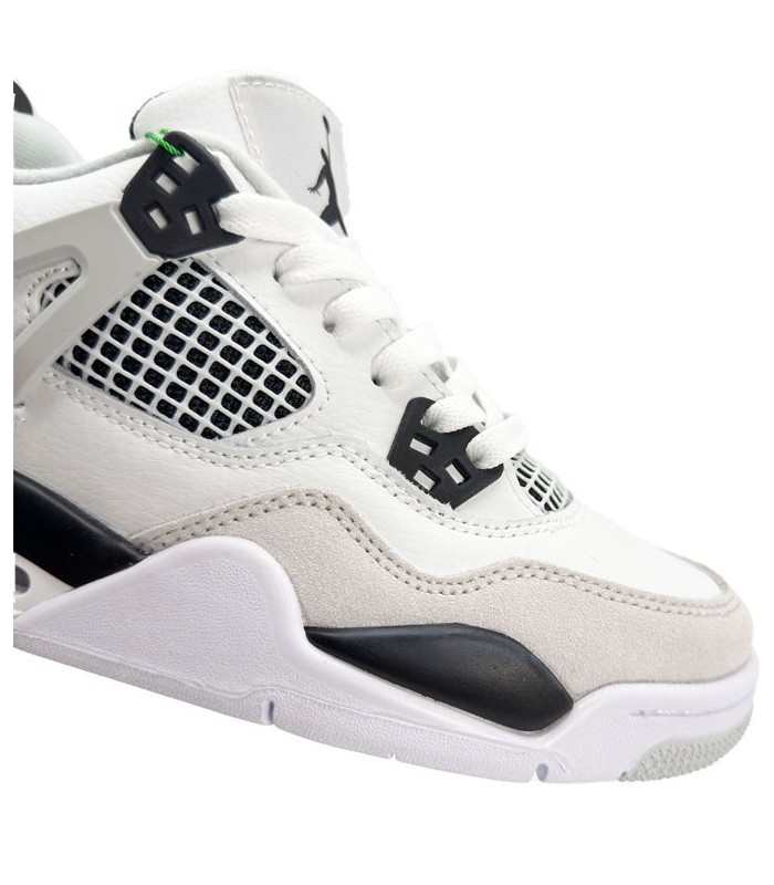 کفش بسکتبال نایک ایر جردن ۴ میلیتری سفید مشکی Nike air jordan 4 military White balck