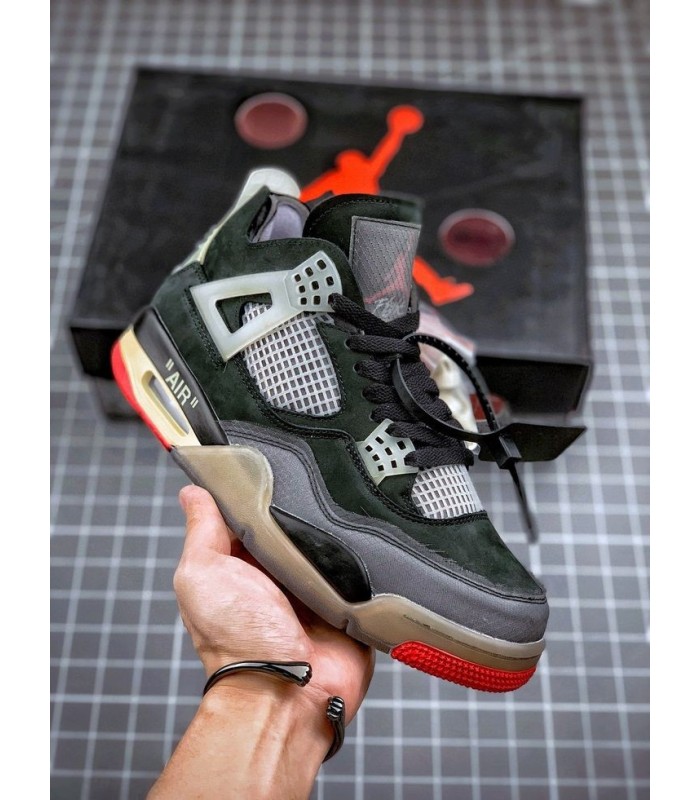 کفش بسکتبال نایک ایر جردن ۴ مشکی Nike air Jordan 4 off white black
