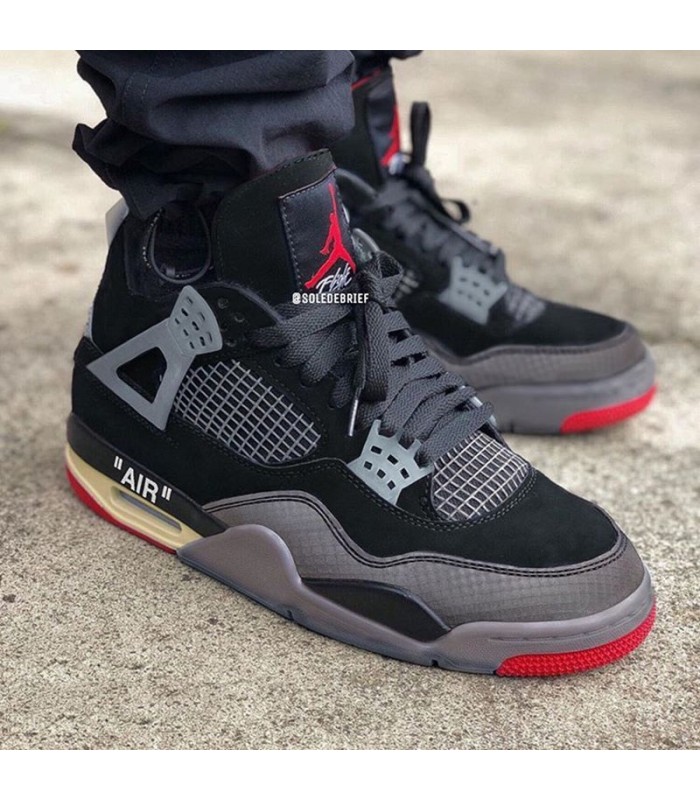 کفش بسکتبال نایک ایر جردن ۴ مشکی Nike air Jordan 4 off white black