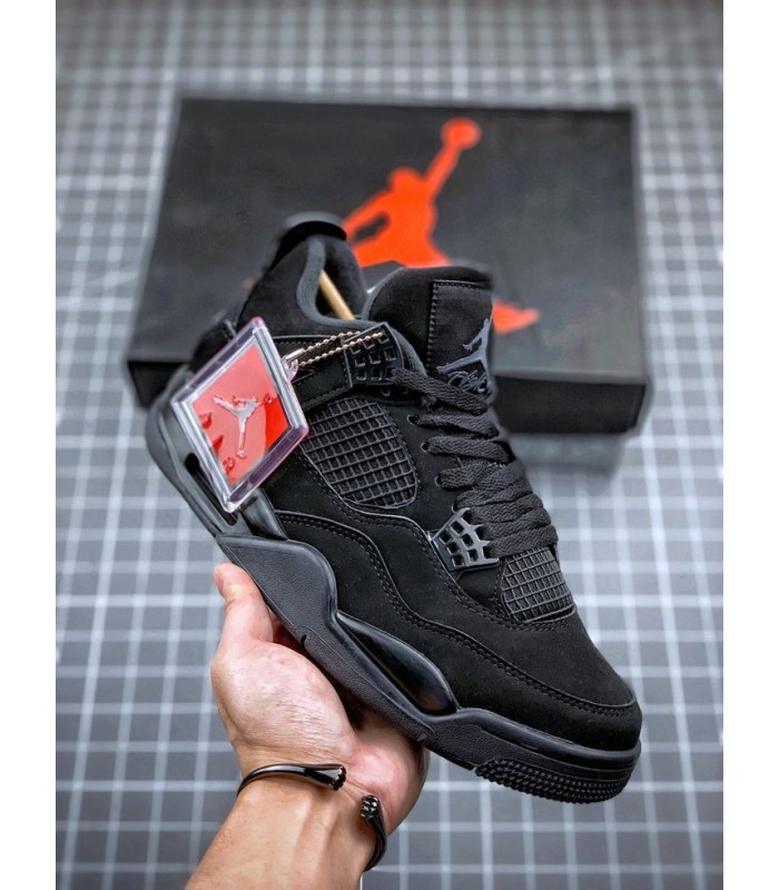 کفش بسکتبال نایک ایر جردن ۴ تمام مشکی Nike air Jordan 4 Full black
