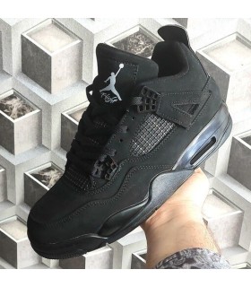 کفش بسکتبال نایک ایر جردن ۴ تمام مشکی Nike air Jordan 4 Full black