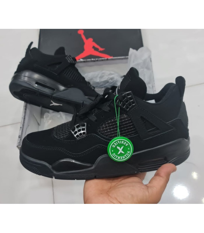 کفش بسکتبال نایک ایر جردن ۴ تمام مشکی Nike air Jordan 4 Full black
