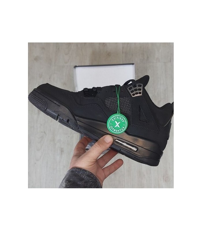 کفش بسکتبال نایک ایر جردن ۴ تمام مشکی Nike air Jordan 4 Full black