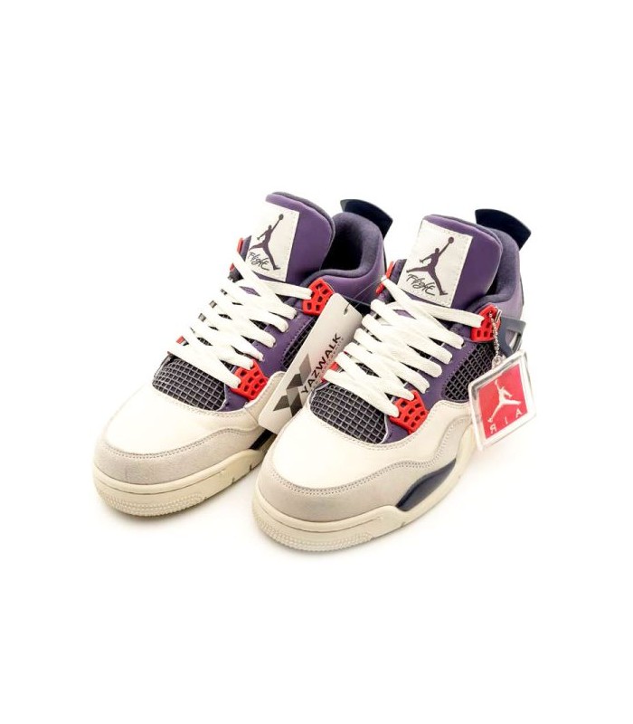 کفش بسکتبال نایک ایر جردن 4 بنفش کرم Nike air Jordan 4 retro