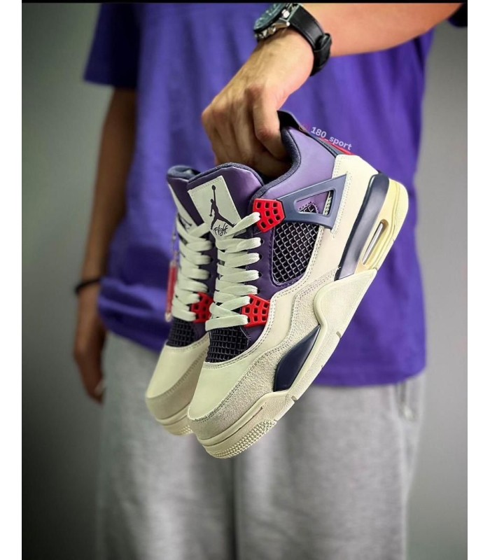 کفش بسکتبال نایک ایر جردن 4 بنفش کرم Nike air Jordan 4 retro