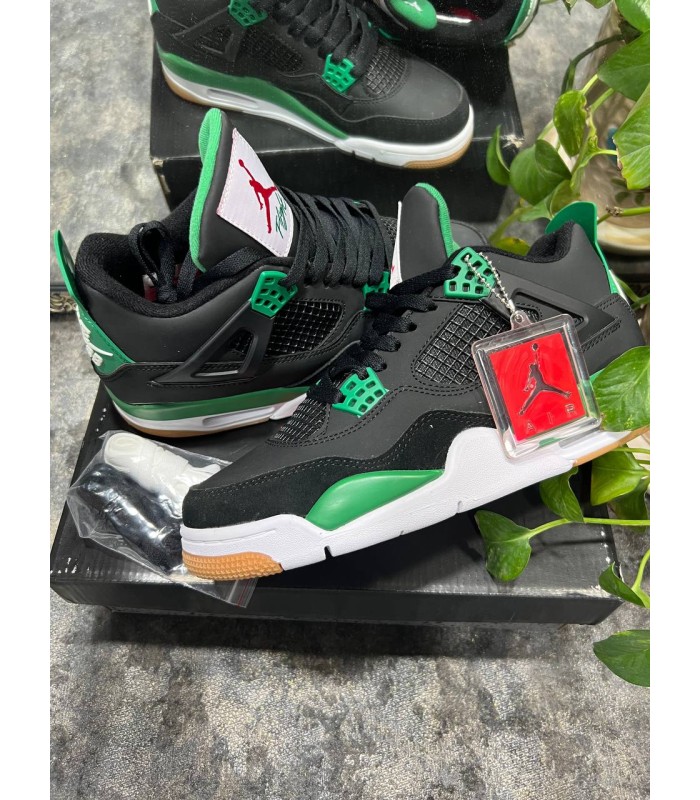 کفش بسکتبال نایک ایر جردن 4 مشکی سبز Nike air Jordan 4 Black Green