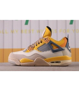 کفش بسکتبال نایک ایر جردن 4 سفید زرد Nike air Jordan 4 WY