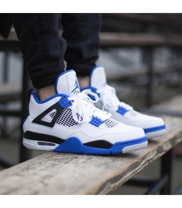 کفش بسکتبال نایک ایر جردن 4 سفید آبی Nike air Jordan 4 WB