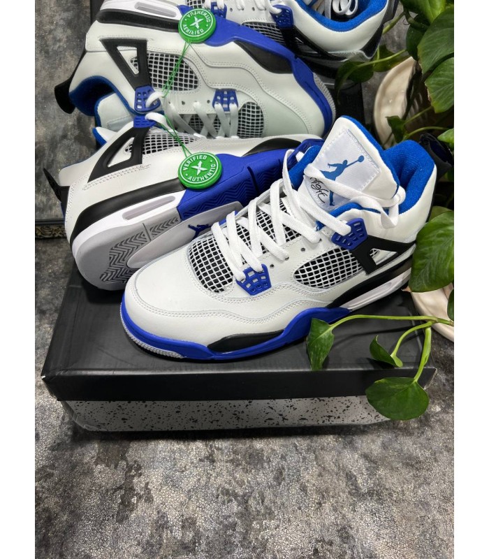 کفش بسکتبال نایک ایر جردن 4 سفید آبی Nike air Jordan 4 WB