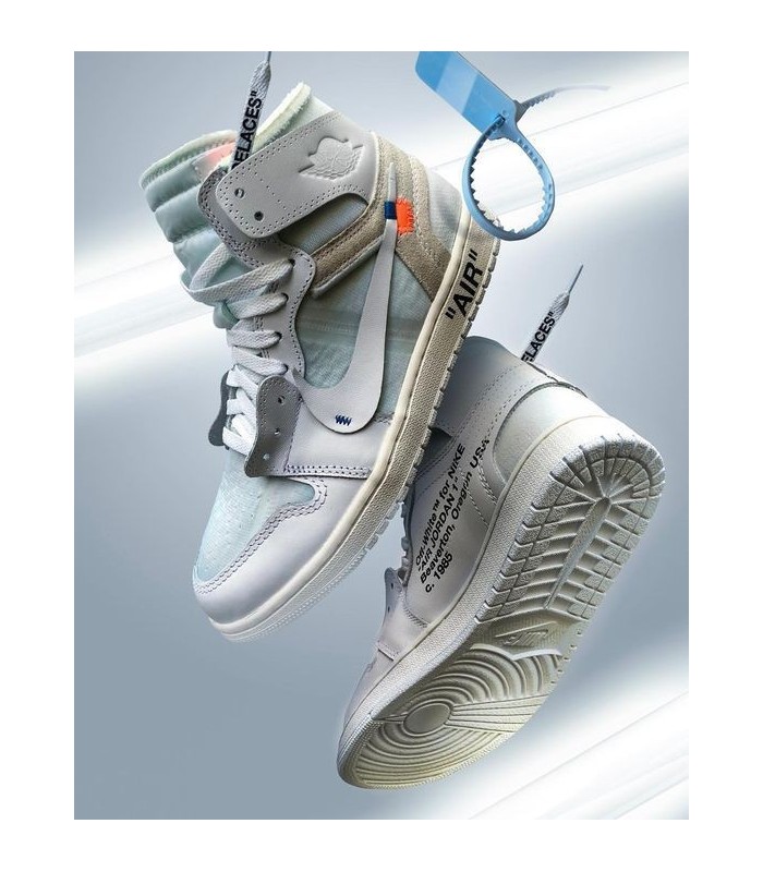 کفش پیاده روی نایک ایر جردن وان ساقدار آف وایت Nike air Jordan 1 high off-white white