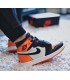 کفش پیاده روی نایک ایر جردن وان ساقدار مشکی سفید نارنجی Nike air Jordan 1 high WBO