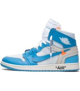 کفش پیاده روی نایک ایر جردن وان ساقدار آف وایت Nike air Jordan 1 high off-white blue