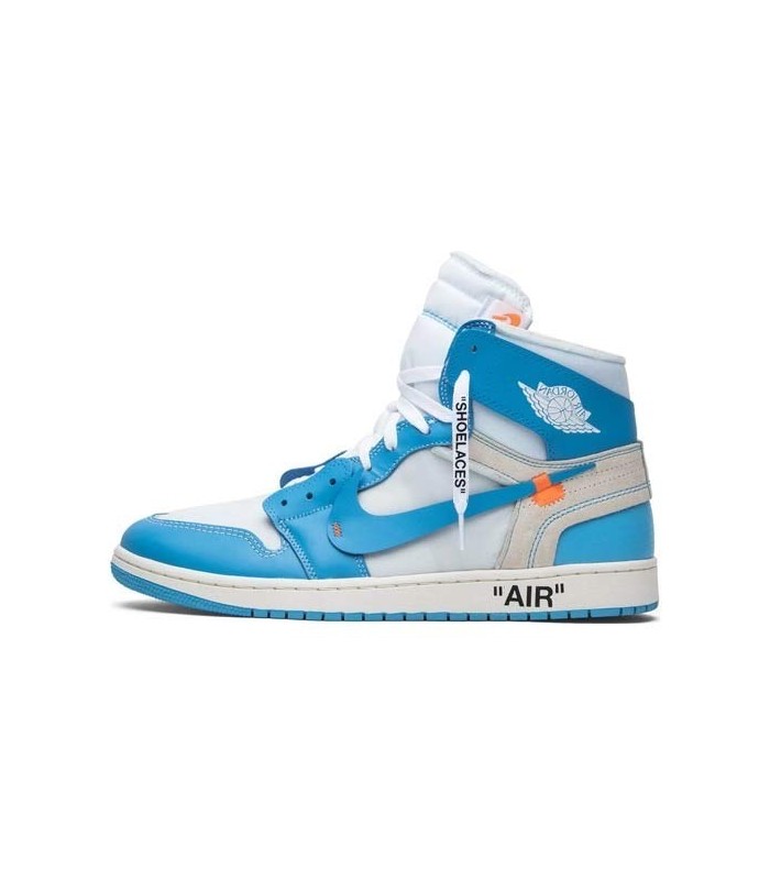 کفش پیاده روی نایک ایر جردن وان ساقدار آف وایت Nike air Jordan 1 high off-white blue