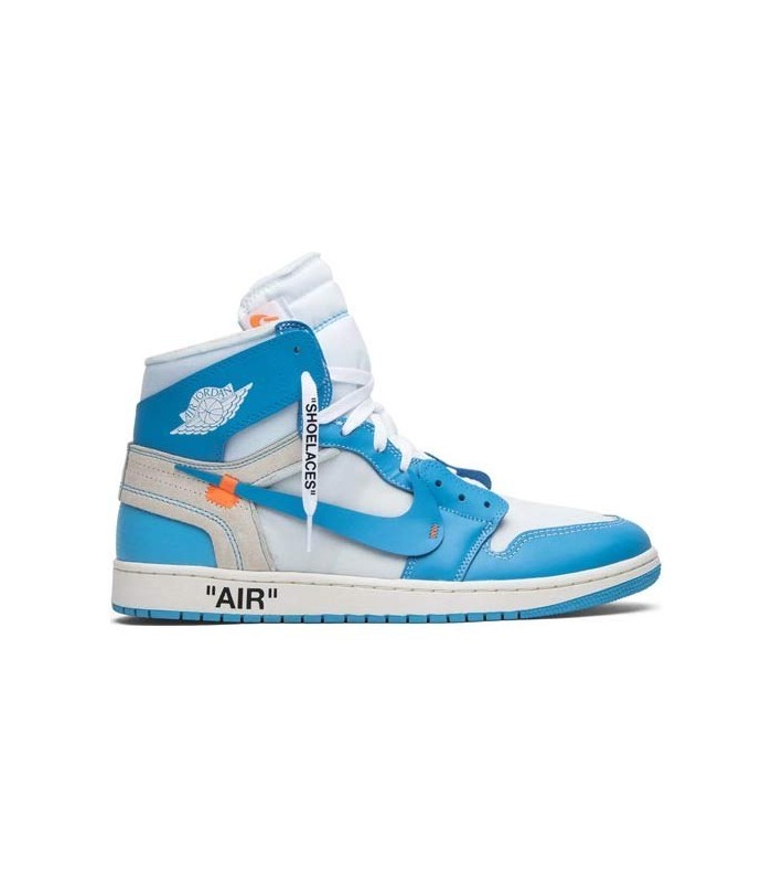 کفش پیاده روی نایک ایر جردن وان ساقدار آف وایت Nike air Jordan 1 high off-white blue