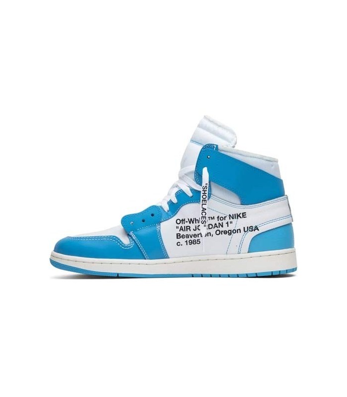 کفش پیاده روی نایک ایر جردن وان ساقدار آف وایت Nike air Jordan 1 high off-white blue