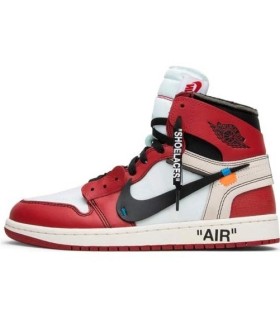 کفش پیاده روی نایک ایر جردن وان ساقدار آف وایت Nike air Jordan 1 high off-white crimson