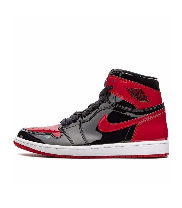 کفش پیاده روی نایک ایر جردن وان ساقدار قرمز Nike jordan 1 high black and red verni