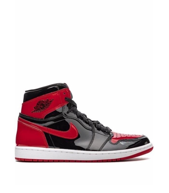 کفش پیاده روی نایک ایر جردن وان ساقدار قرمز Nike jordan 1 high black and red verni