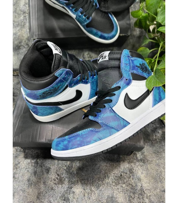 کفش پیاده روی نایک ایر جردن وان ساقدار آبی Nike air Jordan 1 high tie dye blue