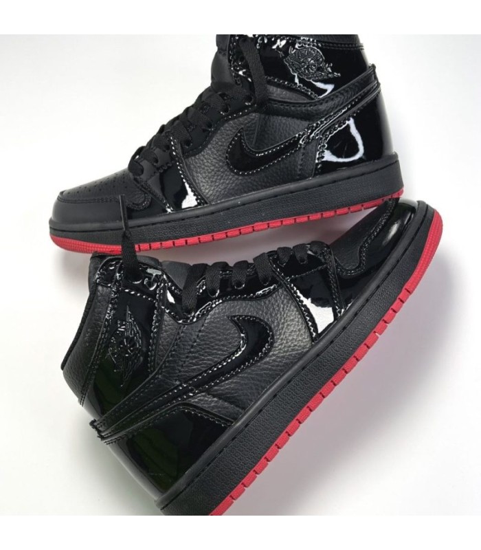 کفش پیاده روی نایک ایر جردن وان ساقدار مشکی ورنی Nike air jordan 1 full black
